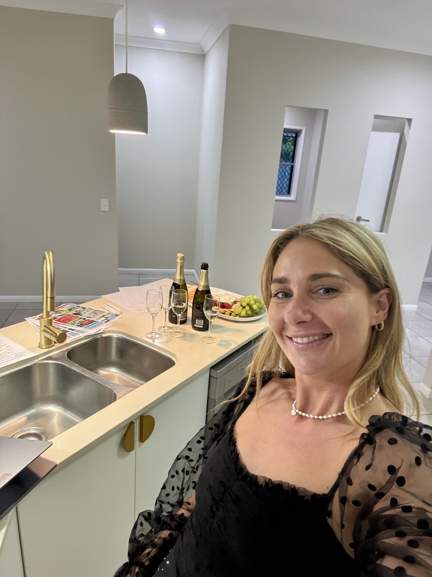 Maddy at the first open home for their own house