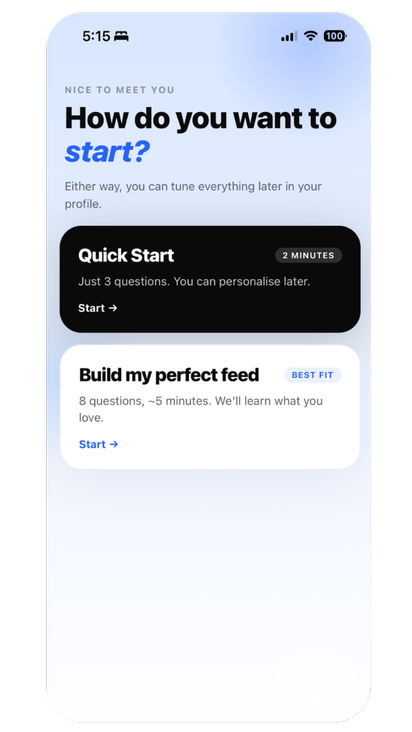 Start options